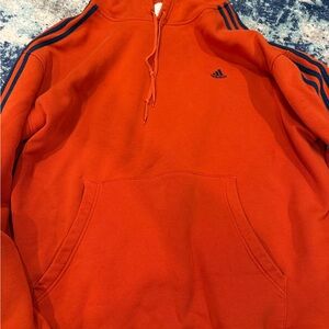 Vintage Adidas Men's Orange Hoodie